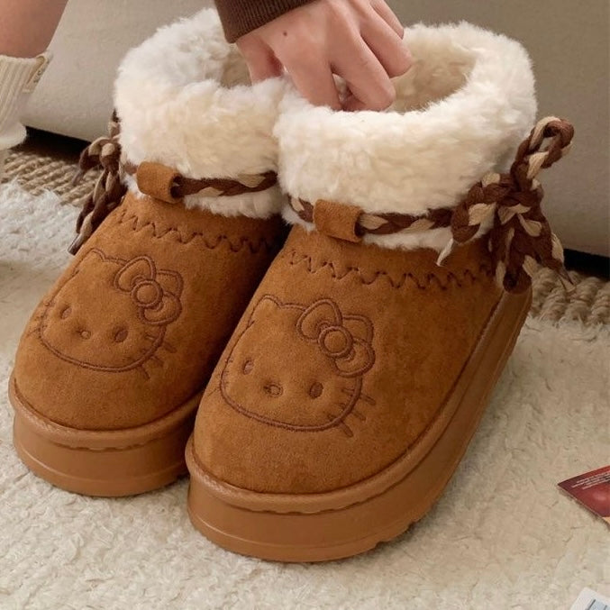 2024 Winter KT Cat Snow Boots for Women - Ultra-Warm Plush Cotton