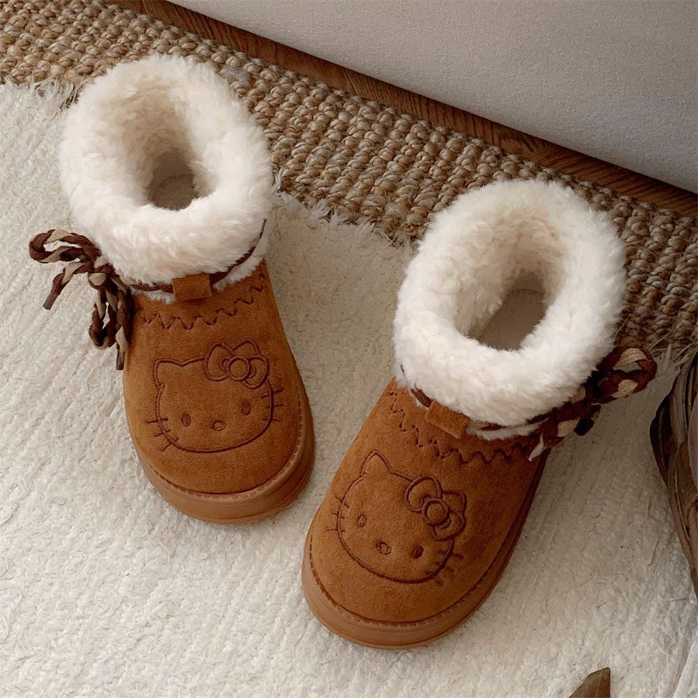 2024 Winter KT Cat Snow Boots for Women - Ultra-Warm Plush Cotton