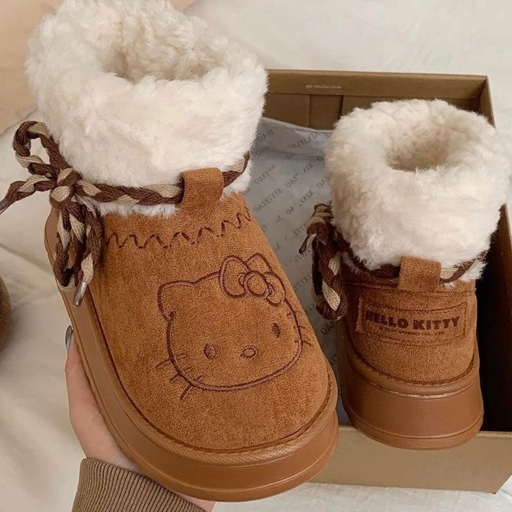 2024 Winter KT Cat Snow Boots for Women - Ultra-Warm Plush Cotton