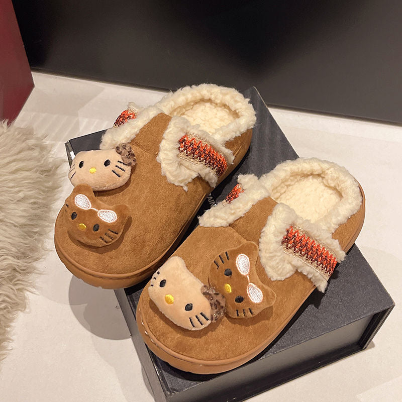 Hello Kitty Winter Merry Chirstmas Slippers – Warm Hairy Cotton for Girls