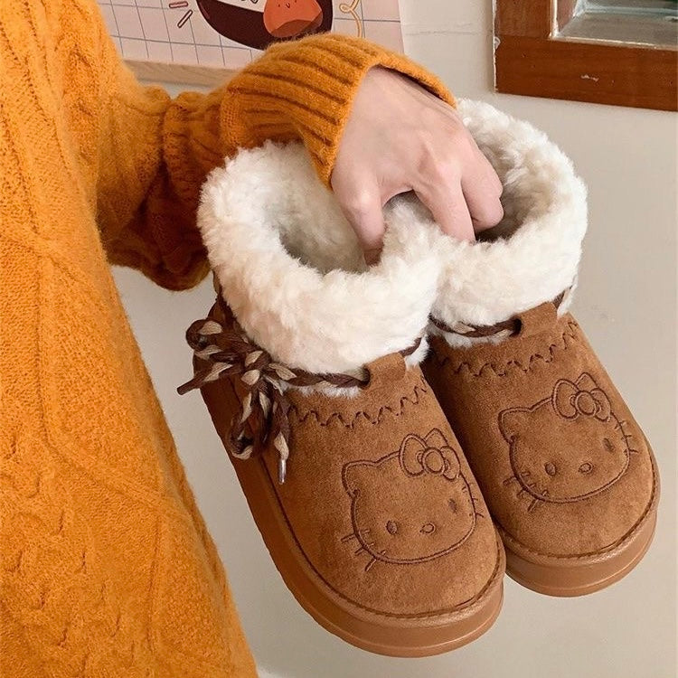 2024 Winter KT Cat Snow Boots for Women - Ultra-Warm Plush Cotton