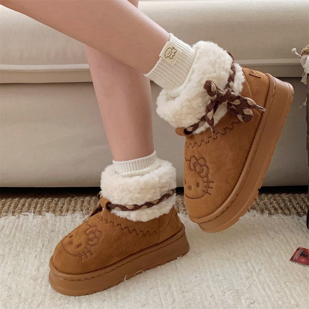 2024 Winter KT Cat Snow Boots for Women - Ultra-Warm Plush Cotton